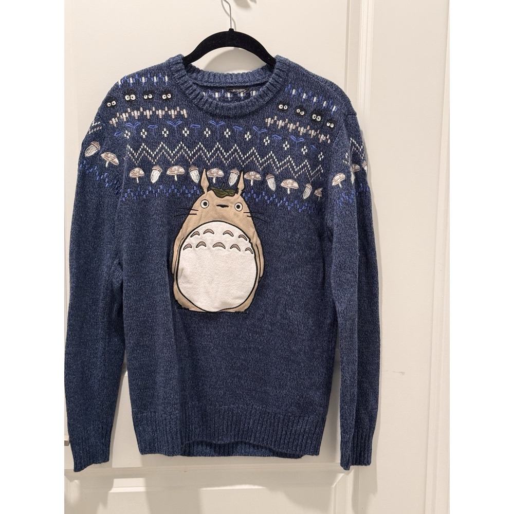 Studio Ghibli My Neighbor Totoro Navy Knit Sweater Size Small